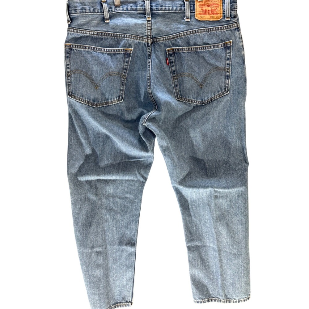 Levis 505 Jeans Mens 42x30‎ Light Wash Straight Leg Denim Y2K Vintage